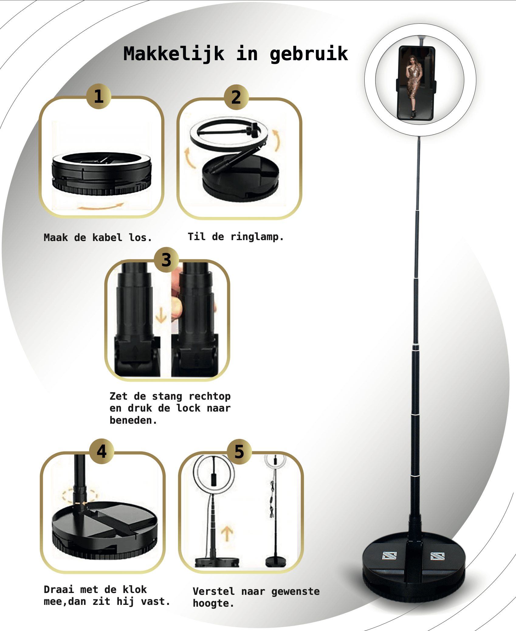 UFO1 LED Ringlamp Incl. afstandsbediening