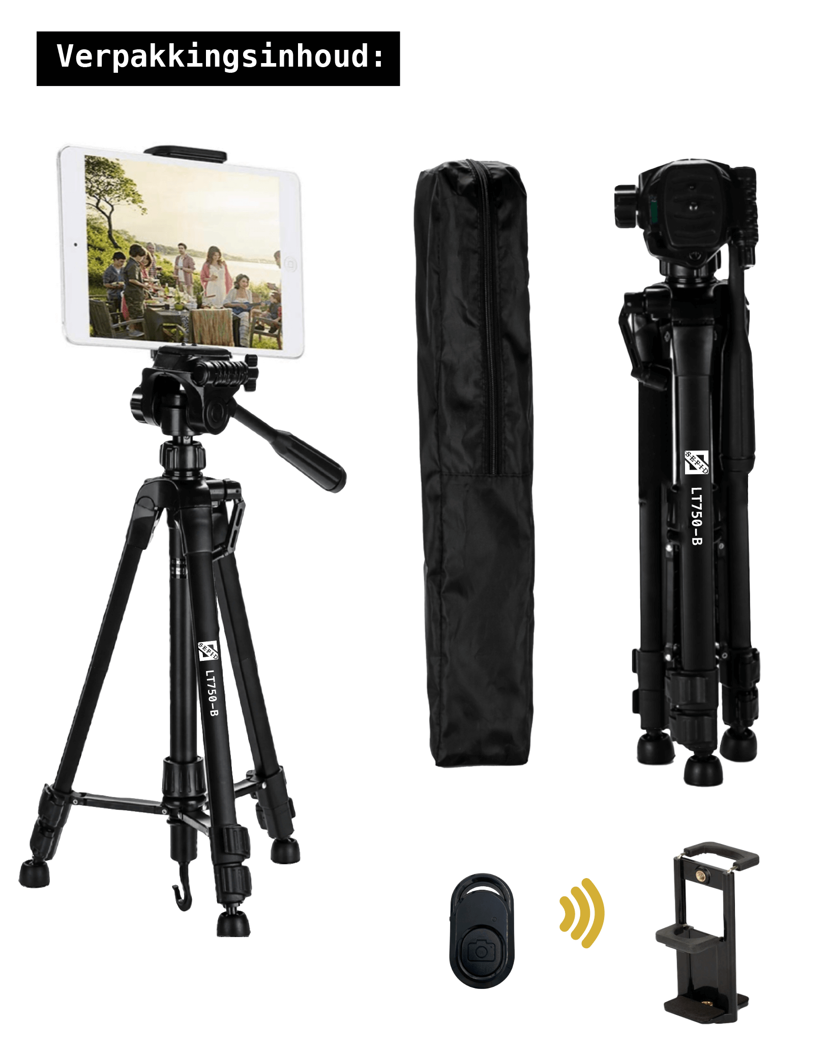 LT750-B Camera, Telefoon & Tablet Statief